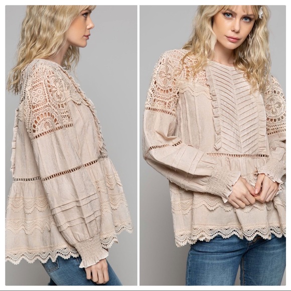 POL Feeling Romantic Woven Peplum Top - Picture 12 of 14